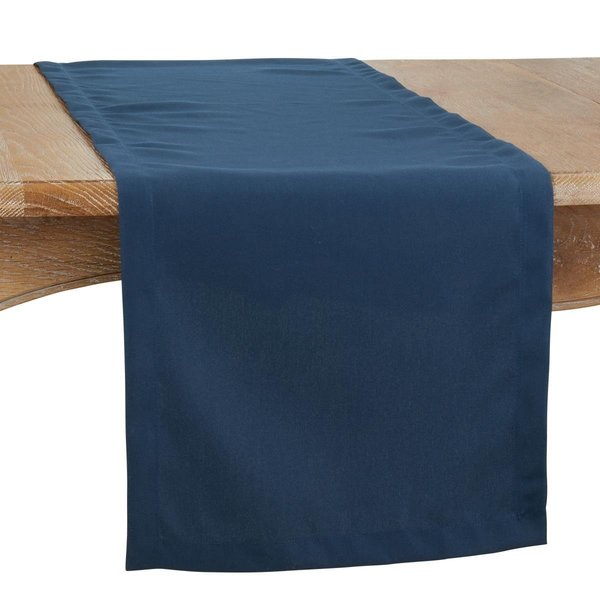 Saro 16 x 72 in. Casual Design Everyday Oblong Table Runner, Navy Blue 321.NB1672B
